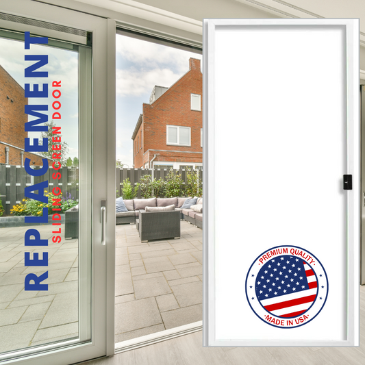Replacement Sliding Screen Door "White" - Standard Height 77" to 80"